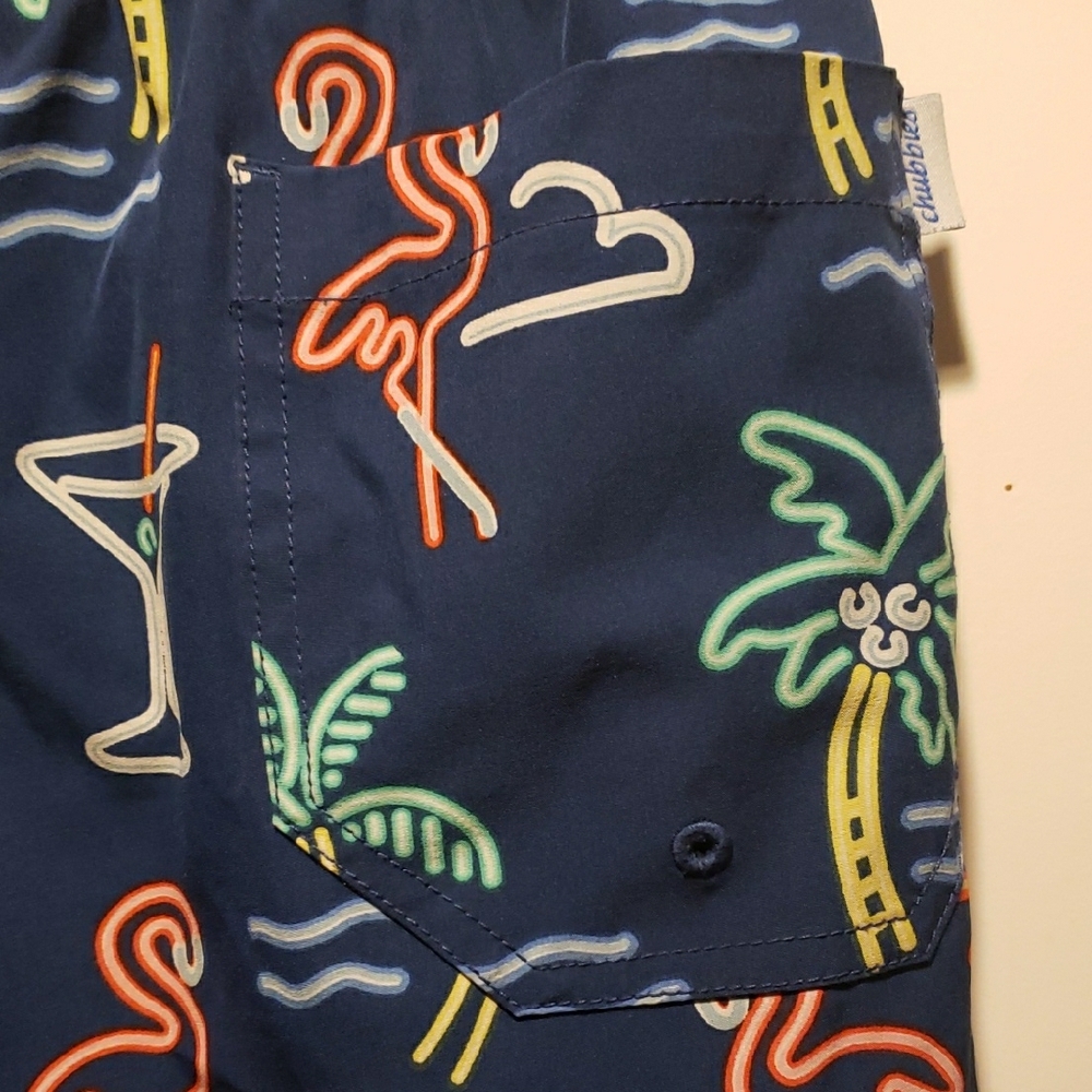Chubbies Navy Flamingo Print Men's Shorts,zise XXL - Picture 5 of 5